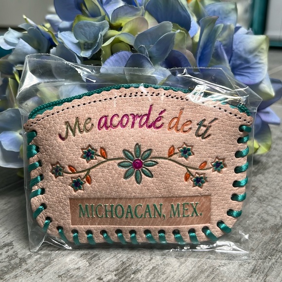 Michoacán Mexico Small Leather Coin Purse - Picture 1 of 5